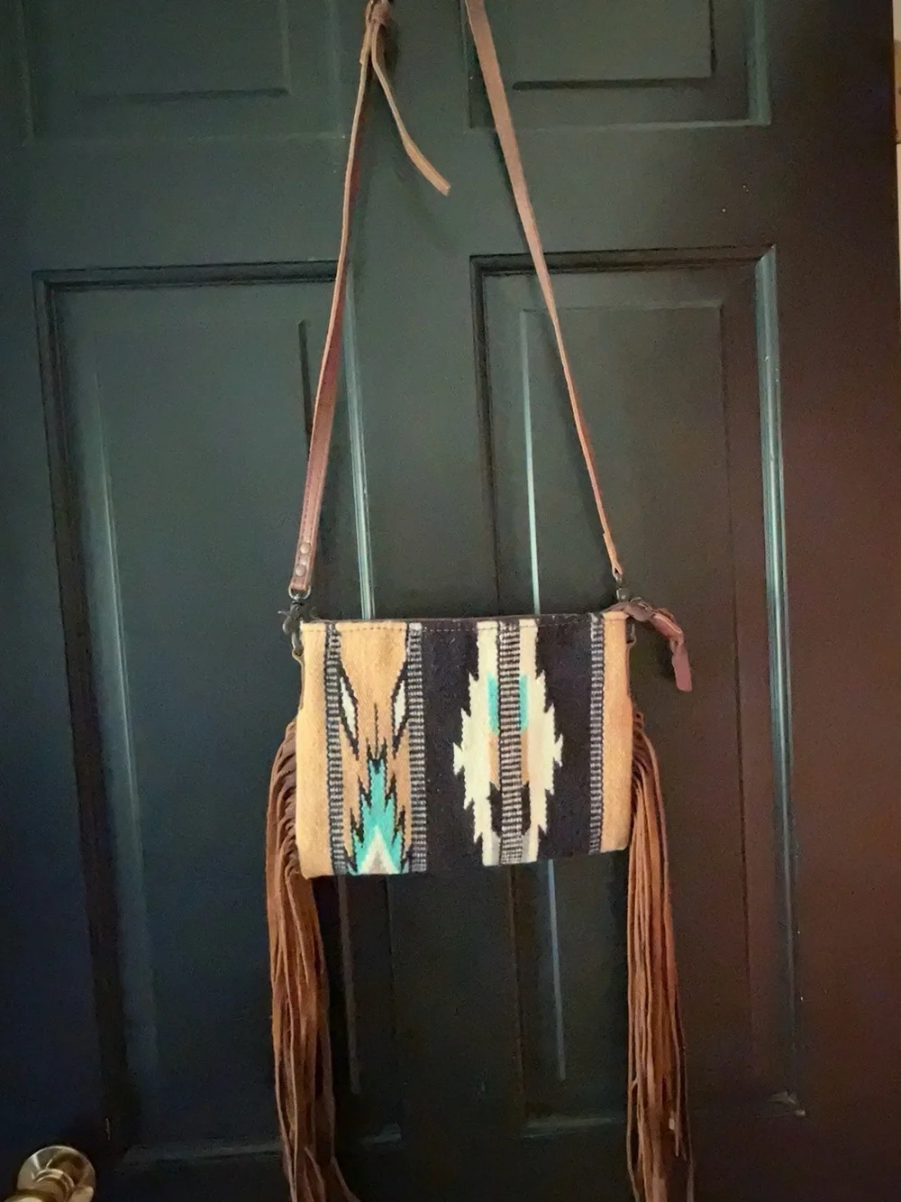 American Darling Saddle Blanket Crossbody with Fringe - Picture 3 of 4